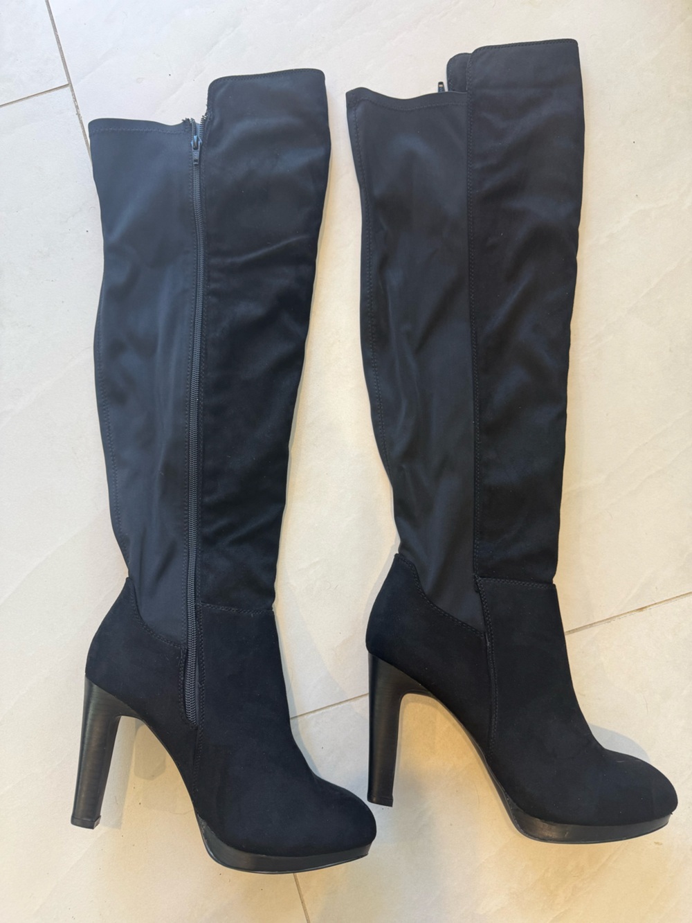 Diba Black Faux Suede Over the Knee Boots